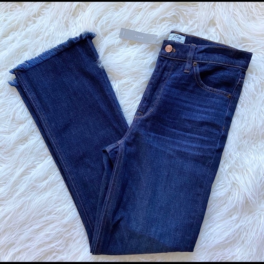 NWT j. Crew Demi boot crop jeans chewed hem 27T